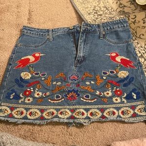 Embroidery Jean skirt!